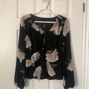 Flowered Peplum Blouse